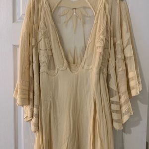 Free People cream mini dress